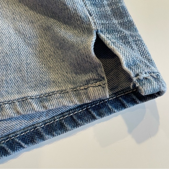 American Eagle Denim Shorts Sz 4Half Blue Plaid Highest Rise Mom Summer Casual - Picture 9 of 12